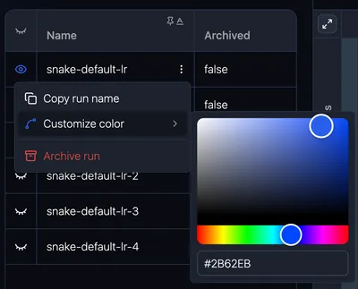 Customizing run color